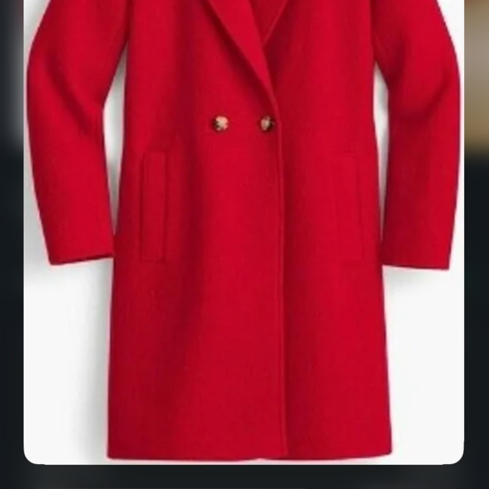 J. Crew Red Double-Breasted Coat